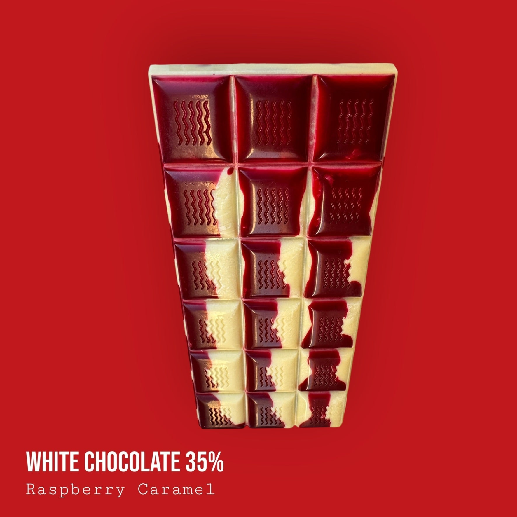 White 35% Raspberry Caramel Bar 120g