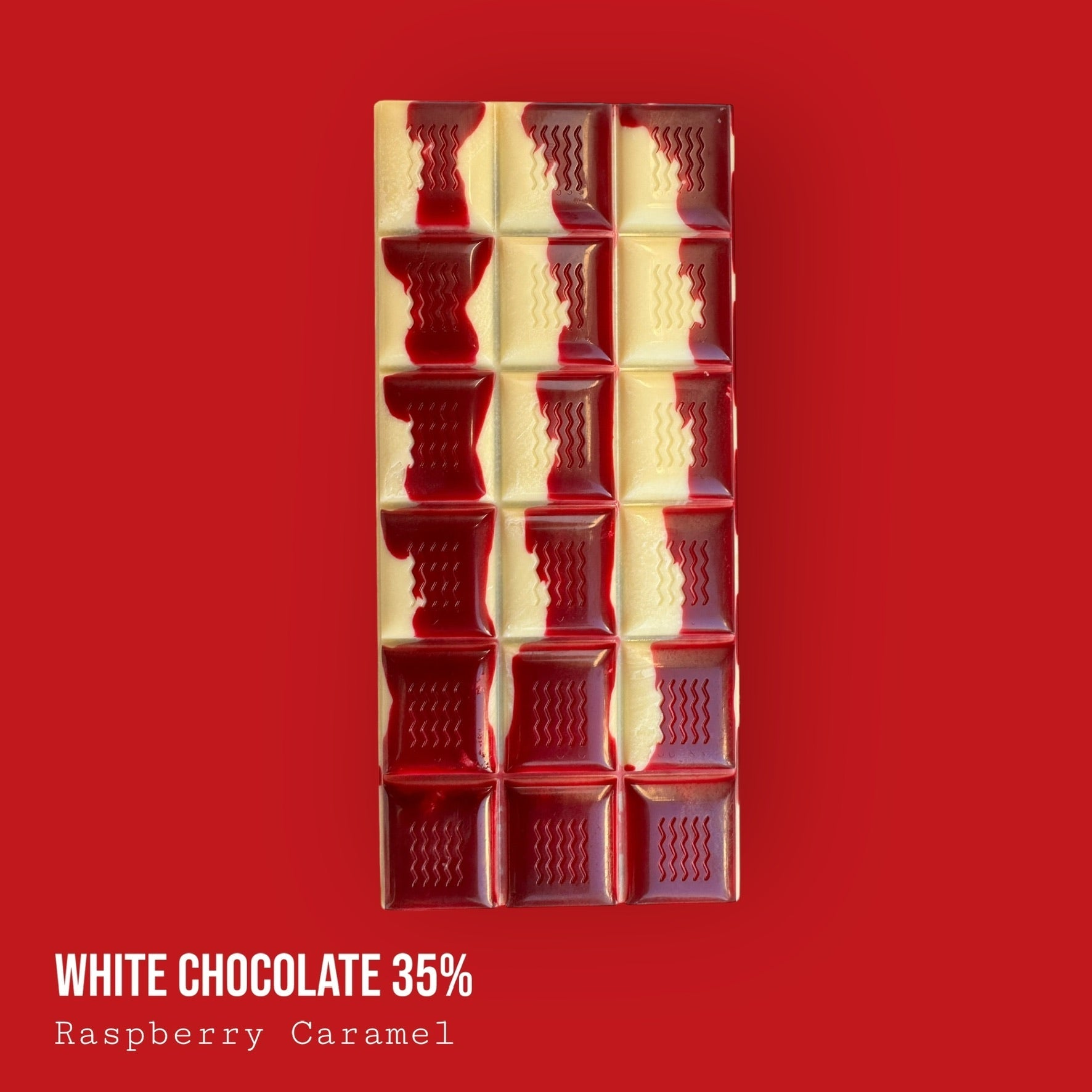White 35% Raspberry Caramel Bar 120g