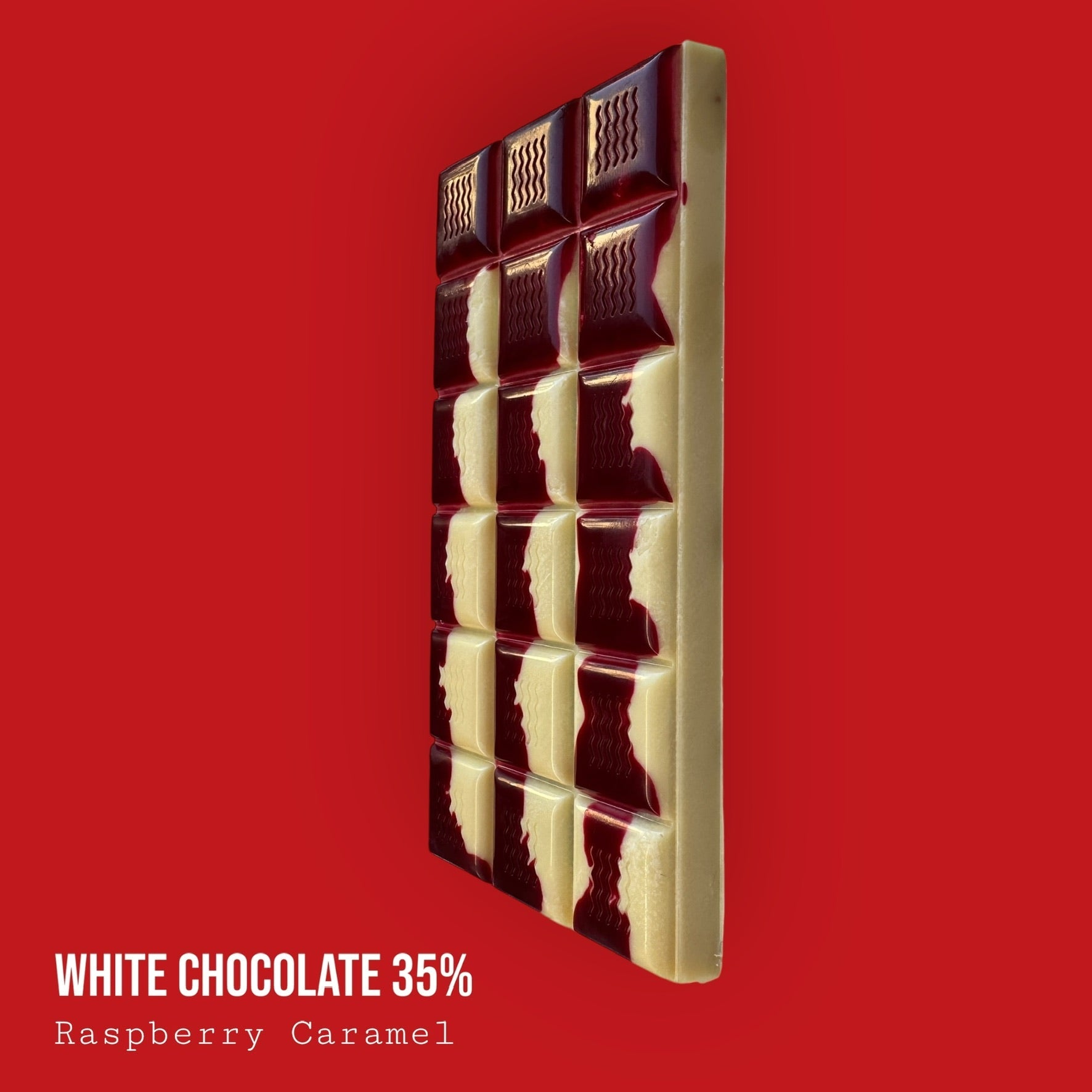 White 35% Raspberry Caramel Bar 120g