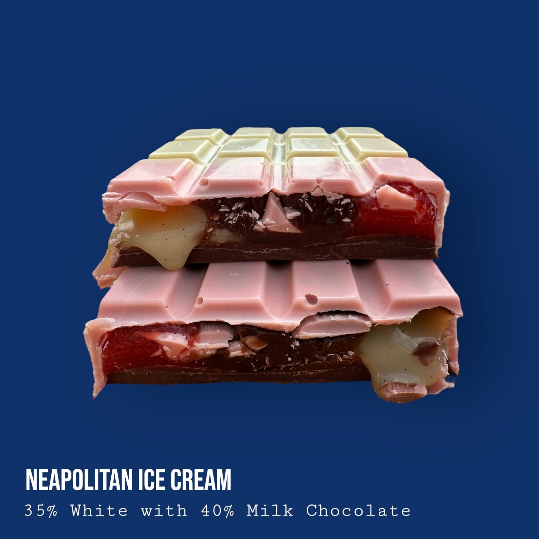 Milk Chocolate Neapolitan ice cream inspired loaded chocolate bar 230g