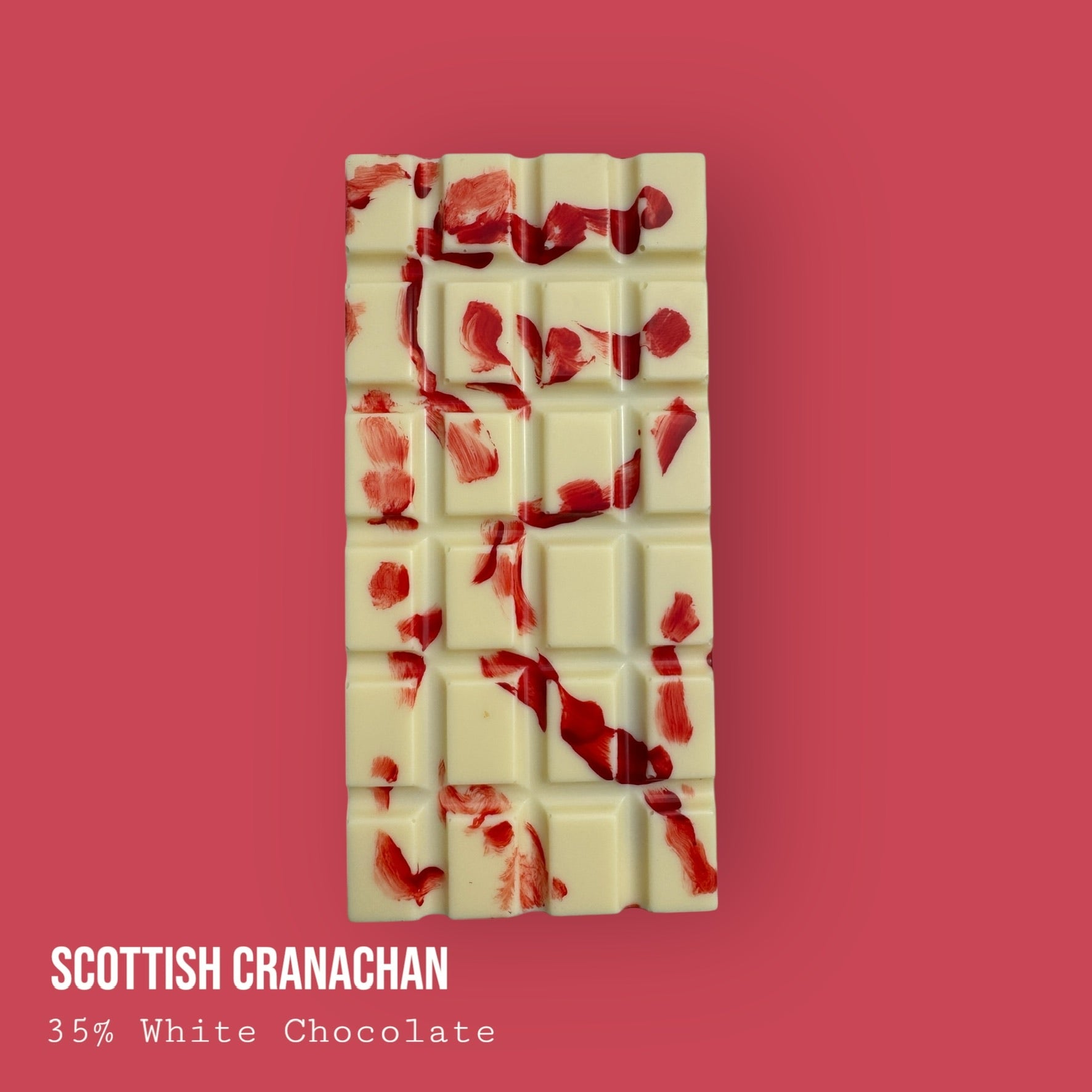 Scottish Cranachan Raspberry & Single Malt Whisky Honey Cream Topped with Oat Biscuit & Raspberries White Chocolate Dessert Bar 245g
