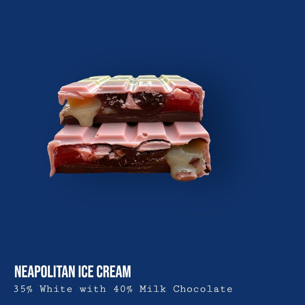 Milk Chocolate Neapolitan ice cream inspired loaded chocolate bar 230g