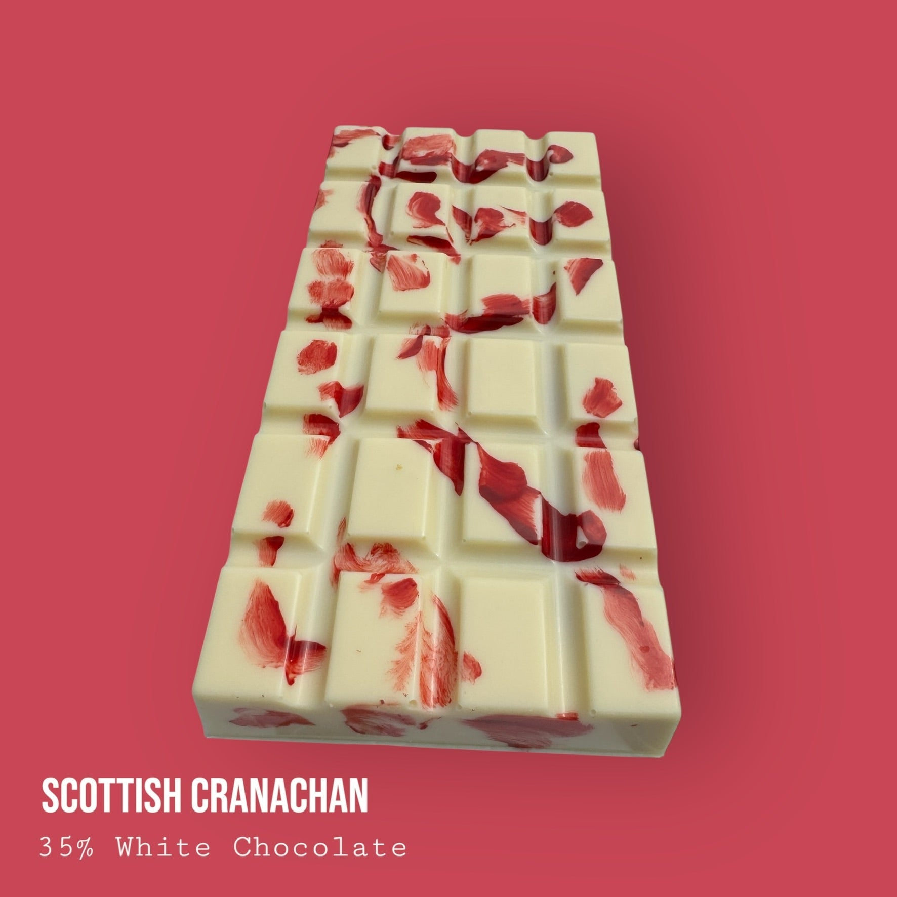 Scottish Cranachan Raspberry & Single Malt Whisky Honey Cream Topped with Oat Biscuit & Raspberries White Chocolate Dessert Bar 245g