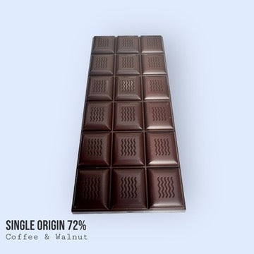 Single Origin Dark Perú 72% Coffee & Walnut Chocolate Bar 110g
