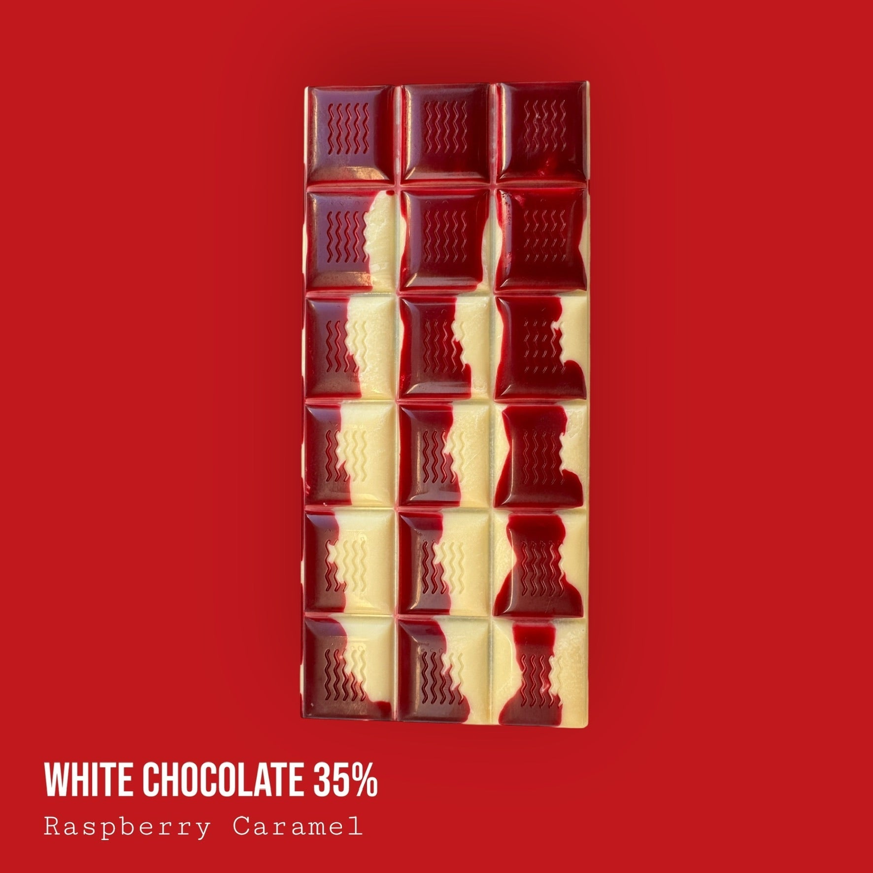 White 35% Raspberry Caramel Bar 120g