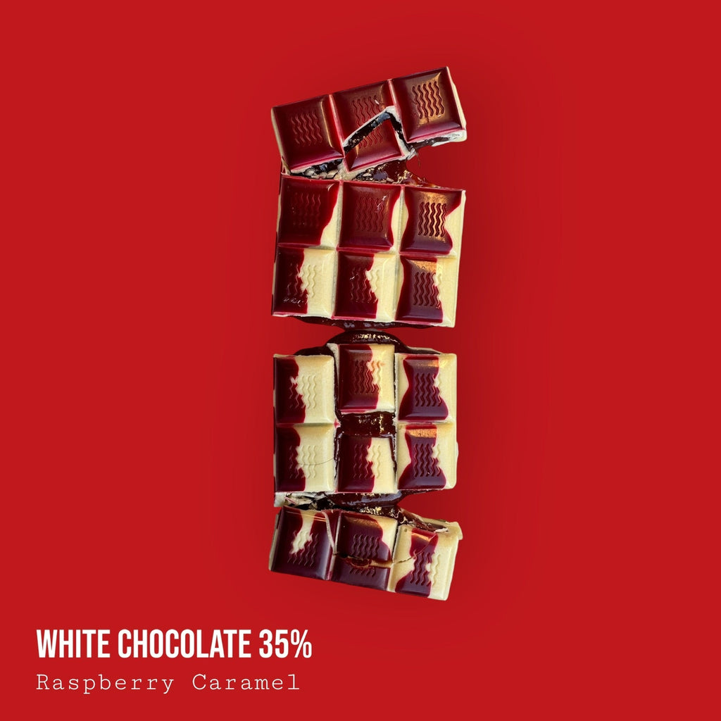 White 35% Raspberry Caramel Bar 120g