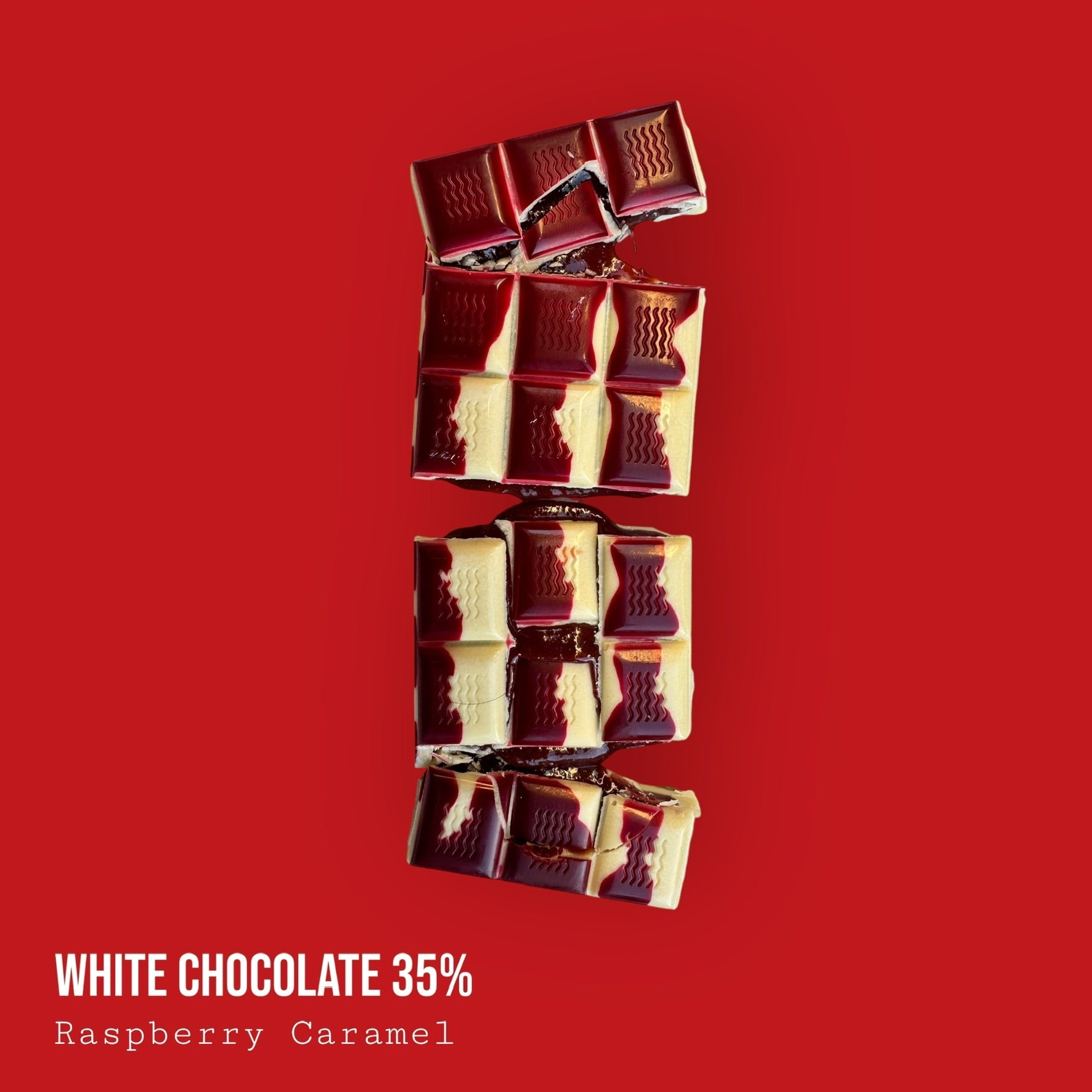 White 35% Raspberry Caramel Bar 120g