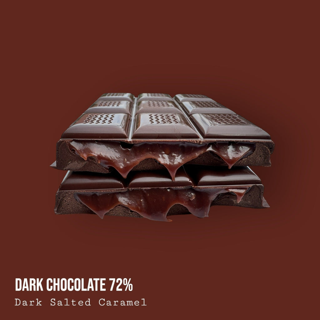 Single Origin Dark Perú 72% with Dark Chocolate Salted Caramel 110g