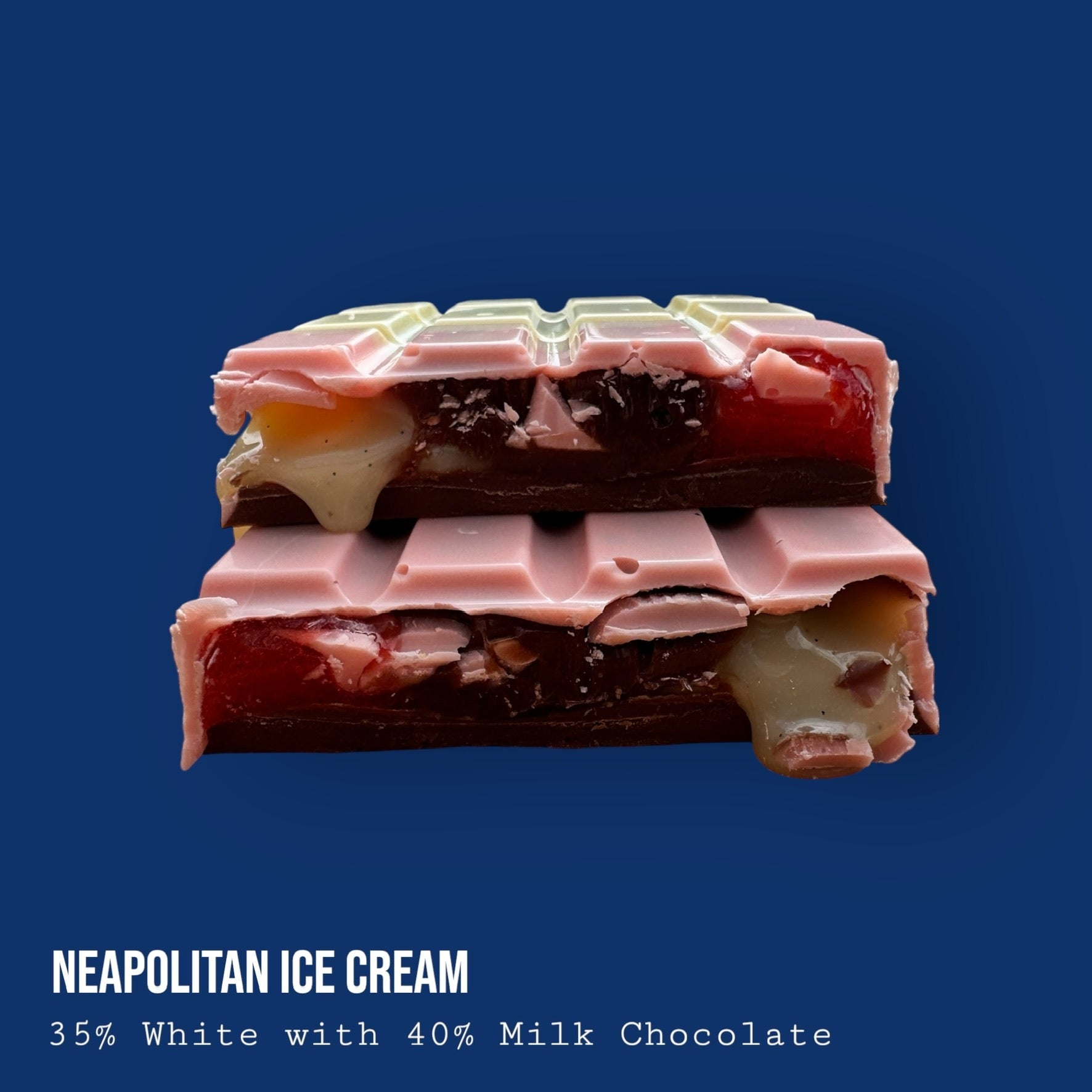Milk Chocolate Neapolitan ice cream inspired loaded chocolate bar 230g